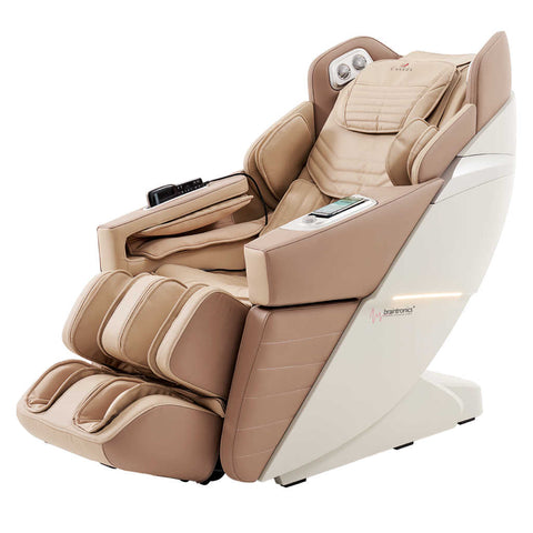 Casada AlphaSonic III Massagestoel Khaki Wit Kunstleder Massagestoel Wereld
