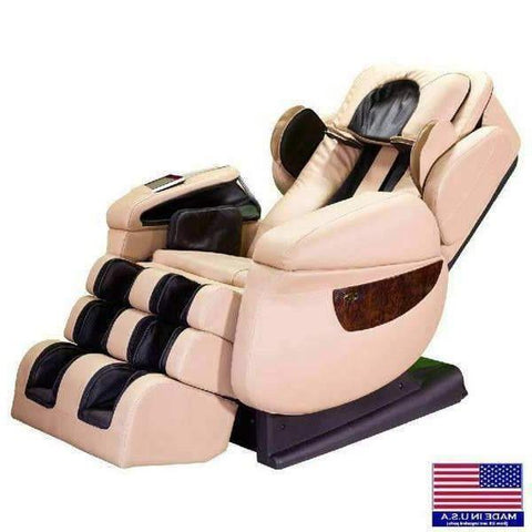 De Amerikaan - LURACO iRobotics 7 PLUS (i7) massagestoel-crème echt lederen massagestoel wereld