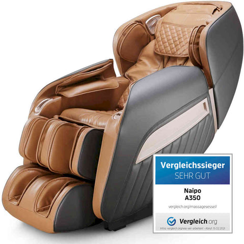 Het instapmodel - NAIPO MGC-A350-massagestoel-licht-bruin-kunstleder-massagestoel Wereld