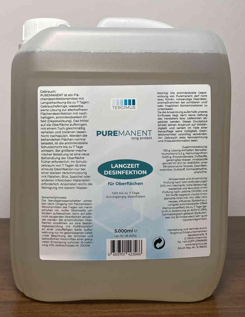 TERGIMUS Puremanent Long Protect langdurig ontsmettingsmiddel voor oppervlakken